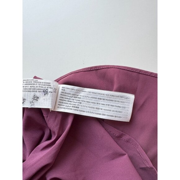 ABERCROMBIE & FITCH Purple Satin Ruffle Tiered Maxi Dress, Size L - Picture 6 of 7